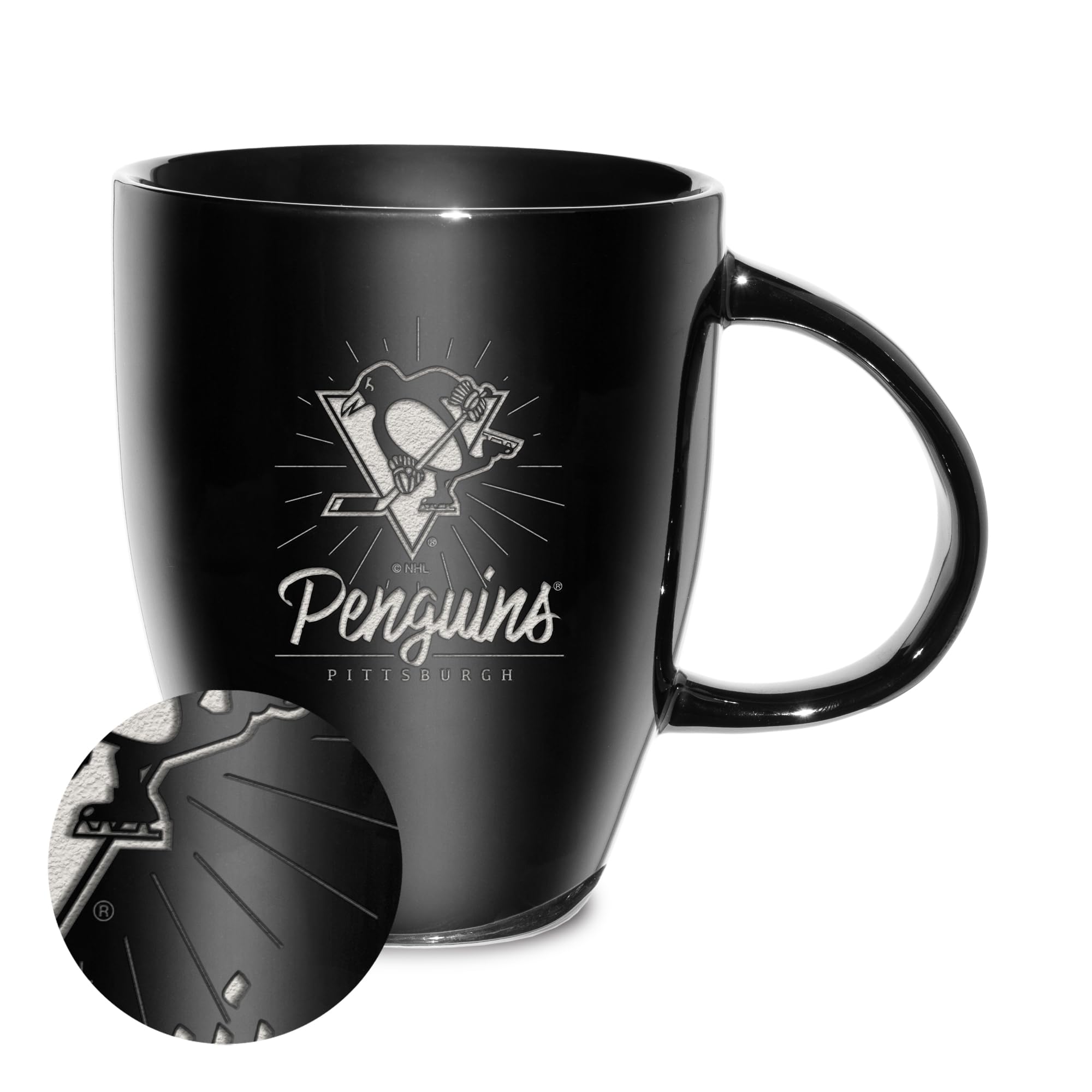 Tasse NHL Pittsburgh Penguins en céramique gravée au laser mug brillant 532 ml