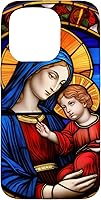 Vista 14 de Blessed Virgin Mary and Jesus Christ Stained Glass Case for iPhone 16