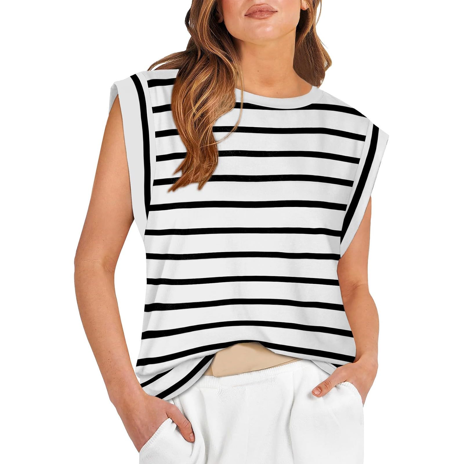 Gilet sans Manche Femme Col en U Profond- Débardeur Sport Sexy Bretelles Spaghetti Slim Fit Couleur Unie Basique Élasticité Chic Doux Camisole Élégant Casual D'été Caraco Comfortable Top