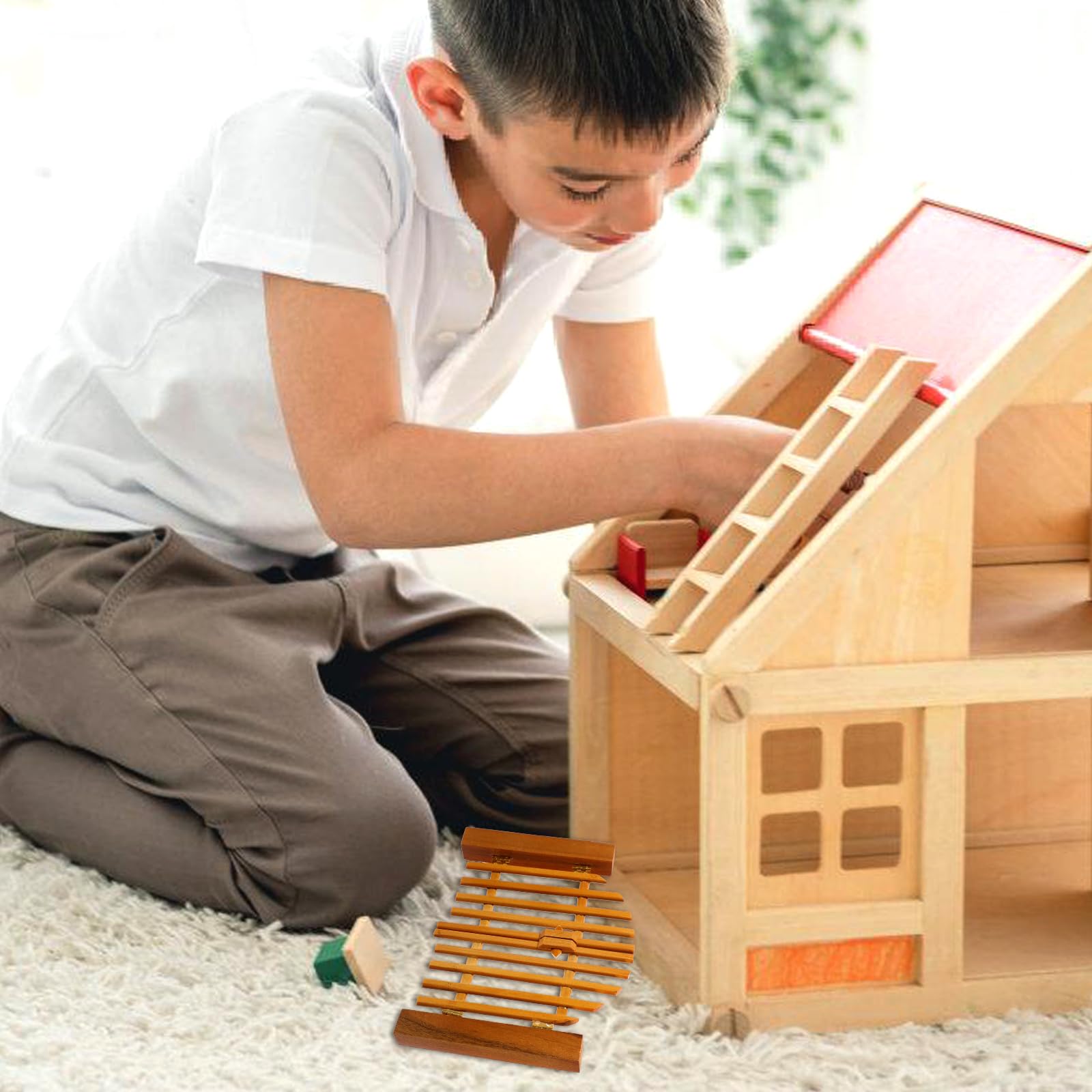 TOYANDONA Miniature Dollhouse Accessories Wooden Gate Model 6.7 Inch Openable Door for Realistic Doll House Scenes - Image 4