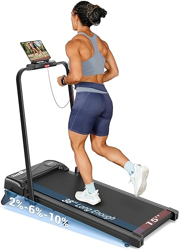 Miniatura 8 de THERUN Almohadilla para caminar, caminadora de 2.5 HP para debajo del escritorio con control remoto para caminar y trotar, cinturón de correr ancho