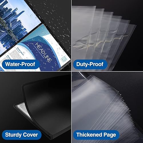Miniatura 6 de Sooez Carpeta de 30 bolsillos con fundas de plástico de 8.5 x 11 pulgadas, carpeta de arte resistente con protectores de hojas transparentes, 60