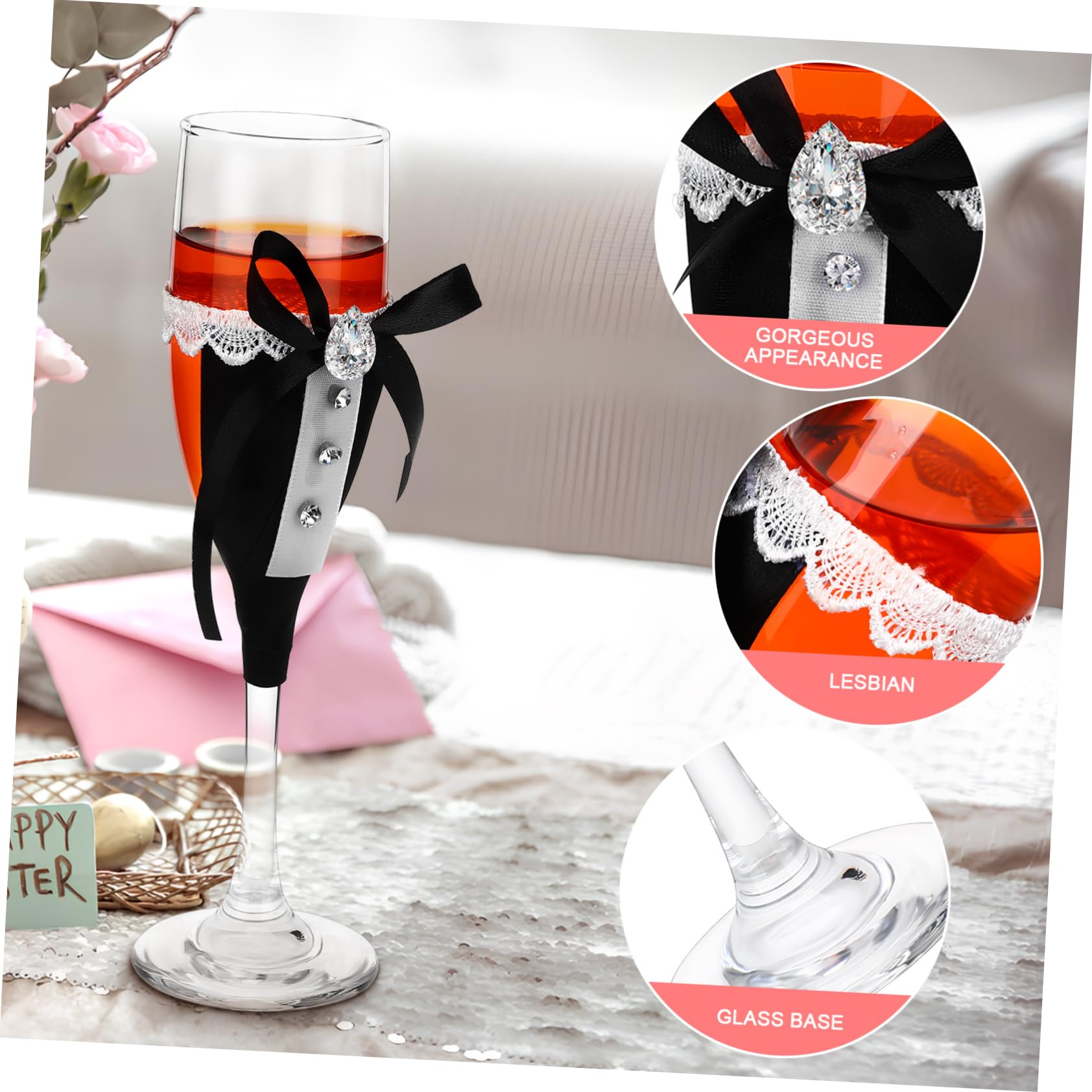 Alipis Copas de Brindis de Boda Novios, 1 Juego de Vidrio