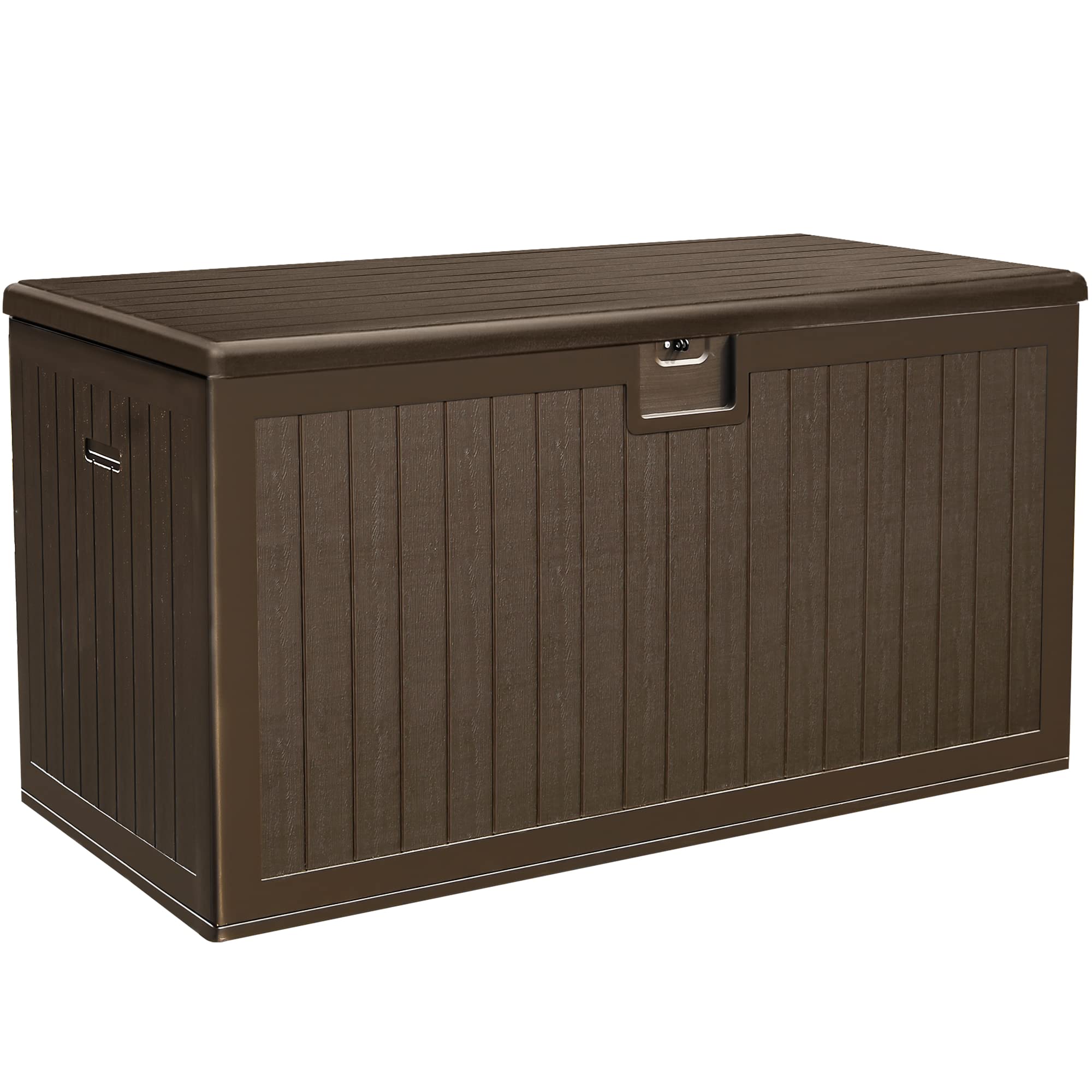 YITAHOME 150 Gallon Double-Wall Deck Box with Side Handles, Outdoor Large Storage for Patio Furniture Cushions, Garden Pool Accessories, Water