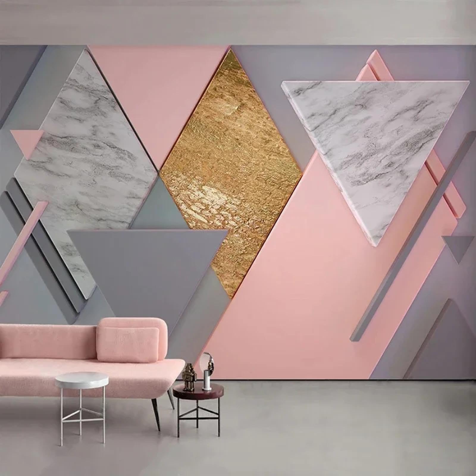 Papier peint 3D géométrique coloré pour fond de chambre