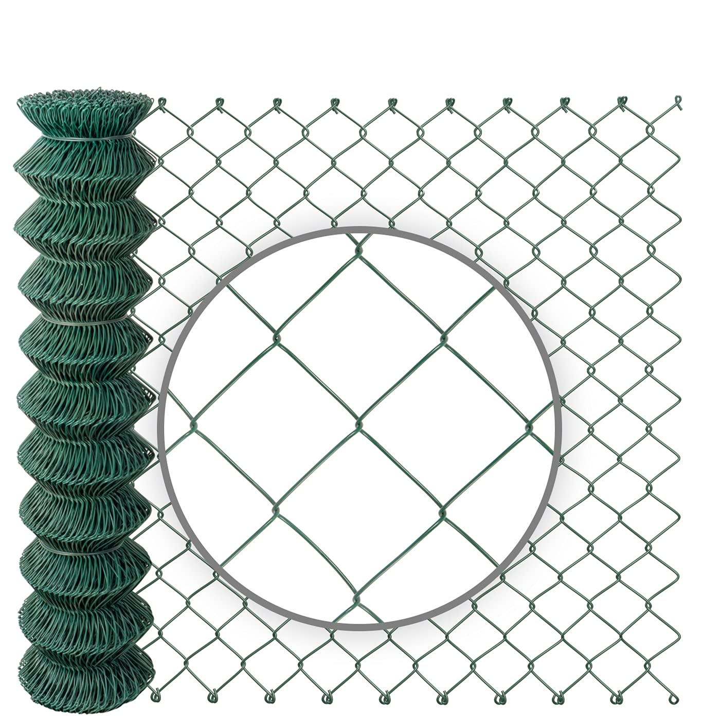 VOSS.farming Rete romboidale Metallica, 25 m di Lunghezza, 100 cm di Altezza - 60 x 60 x 2,5 mm, Verde, zincata e plastificata