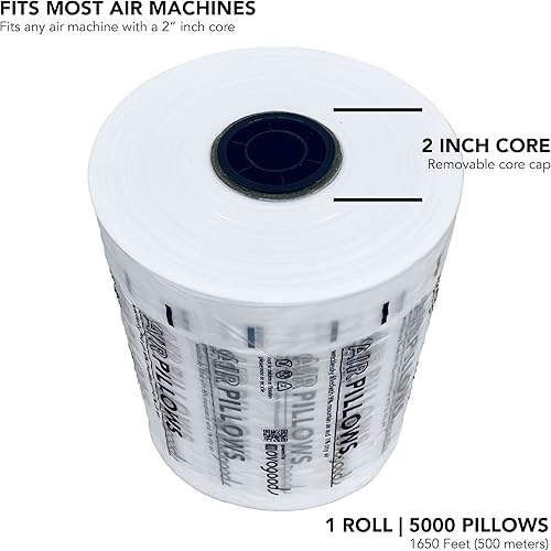 Miniatura 3 de AirPillows™ 5000 Premium Película de aire sin relleno | 1 rollo (1650 pies), 5000 almohadas (4 x 8 en Ea) | como papel de espuma de cacahuetes de