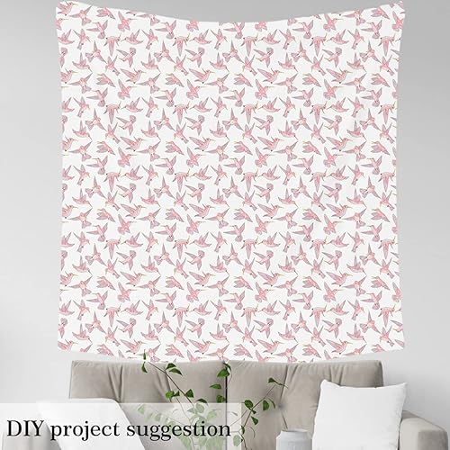 Miniatura 4 de The Yard - Tela de colibrí rosa para sillas, tela de tapicería de animales salvajes para artes, bricolaje, rústico, amante de la naturaleza,