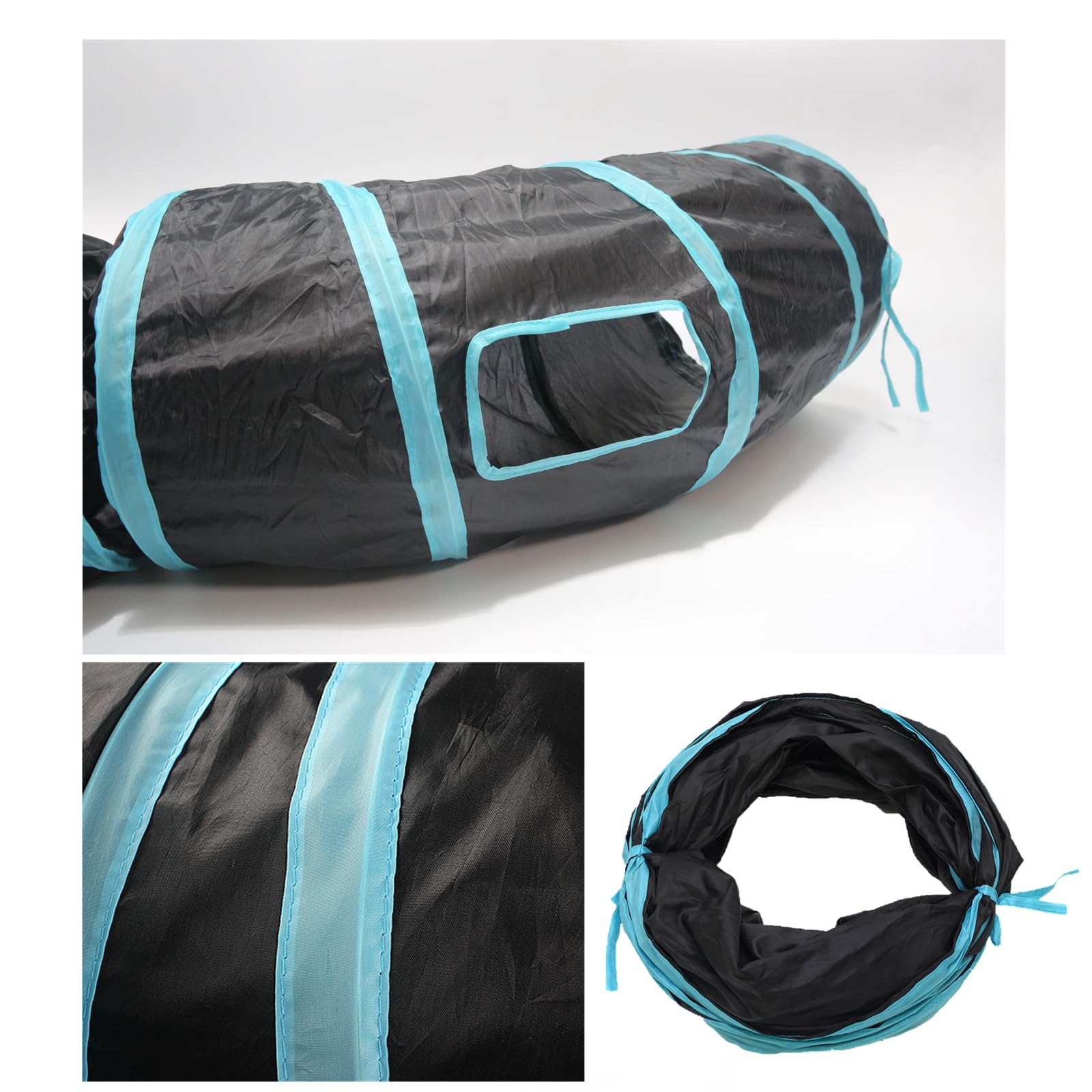 RongQiLBB 2 Way Cat Tunnel Tube Collapsible Pet Play Tunnel S-Type Cat Tunnels for Indoor Cats Puppy, Kitty - Image 3