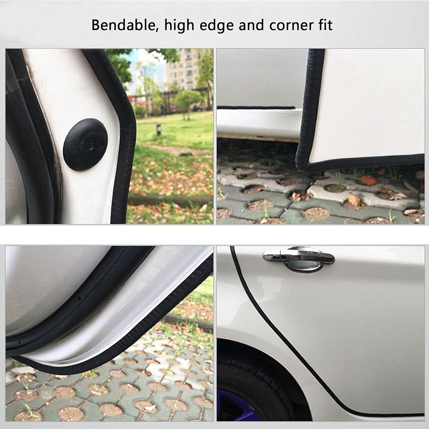 Flexible Rubber Edge Trim,U Shape Protector for Most Cars,Home Doors and Windows,Sharp Corner,Against Scratches and Bumps,Resistant Wear,Black (42FT)