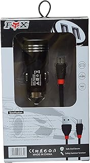 شاحن من Fox بتقنية مايكرو USB، متوافق مع الأجهزة اللوحية، بمنفذين