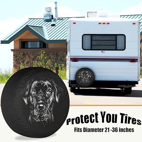 Miniatura 2 de Cubiertas de neumáticos de repuesto para remolque de caravana, labrador retriever, perro realista, resistente a la intemperie, a prueba de polvo,