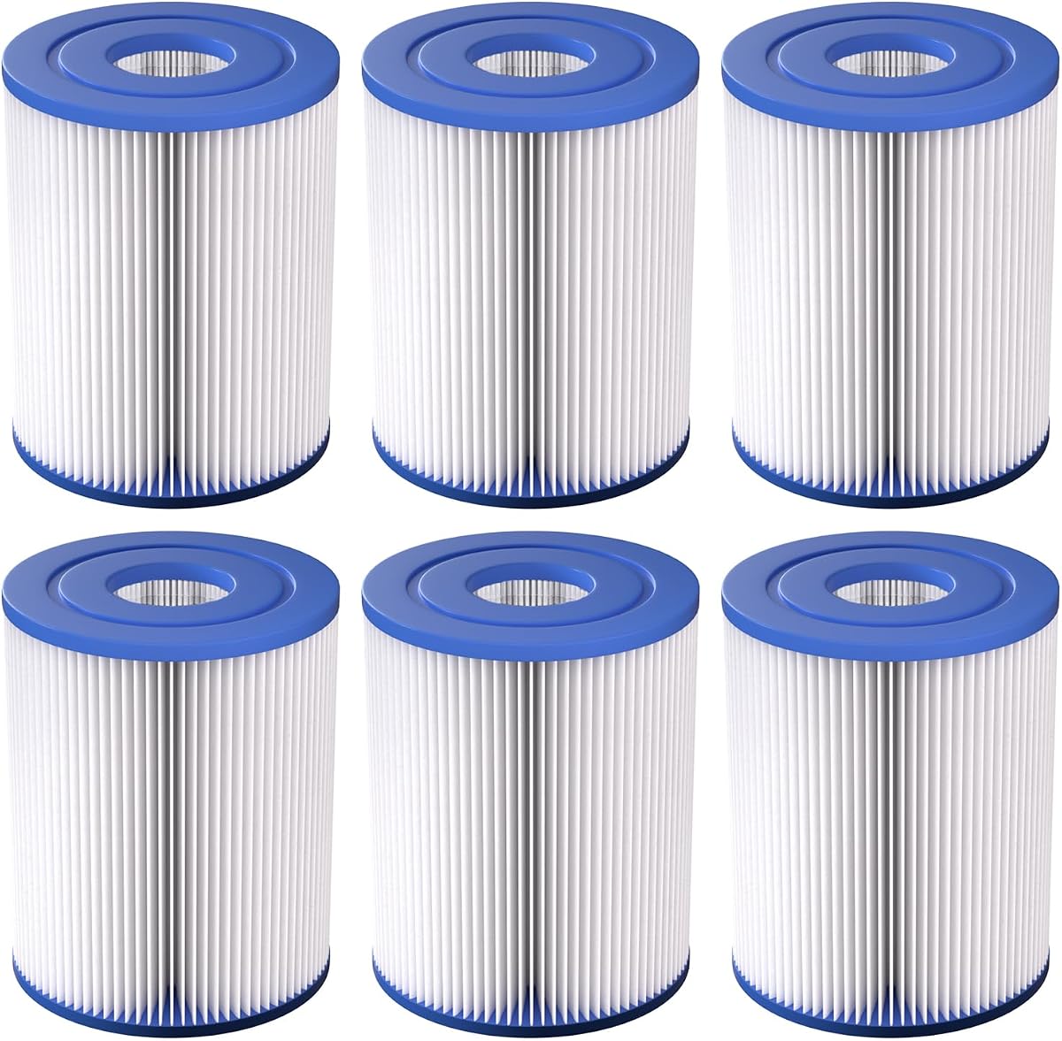 Cartucho de filtro de piscina tipo I, cartucho de filtro de repuesto 58093 para bomba de filtro de 300/330 Gal/H, compatible con bomba de piscina Summer Waves sobre el suelo (paquete de 6)