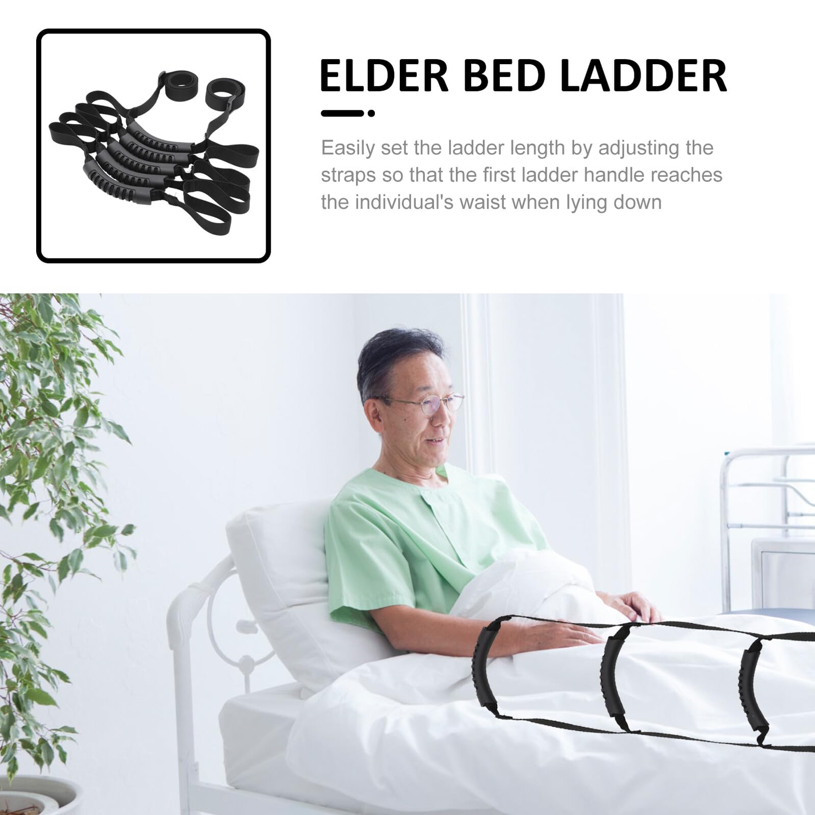 Fascia Facile da Installare in Nylon ed Eva Regolabile Maniglia Confortevole per Alzare Anziani da Letto per Persone Lesioni Spinali