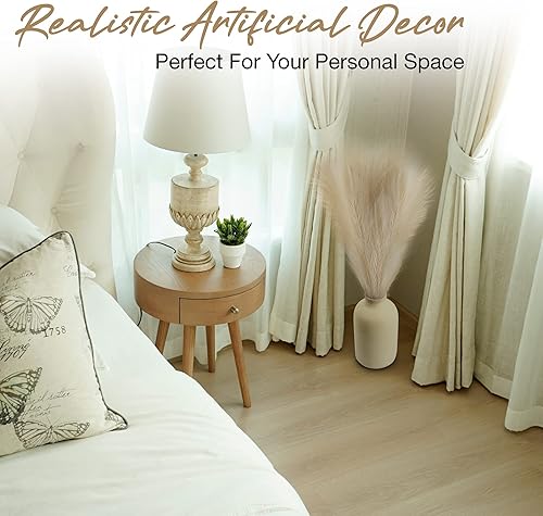 Miniatura 5 de 3 piezas de 17 pulgadas 7 tenedores de hierba de las pampas artificiales decoración de hierba de pampa artificial pompas altas plantas artificiales