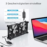 ELUTENG USB Fan 140mm 5V 2 in 1 with 3 Adjustable Speeds, Double USB Computer Fan 140mm PC Fan 14mm with 8 Shock Absorbent Feet for PS5 PS4/Laptop/TV Box/Router - 3
