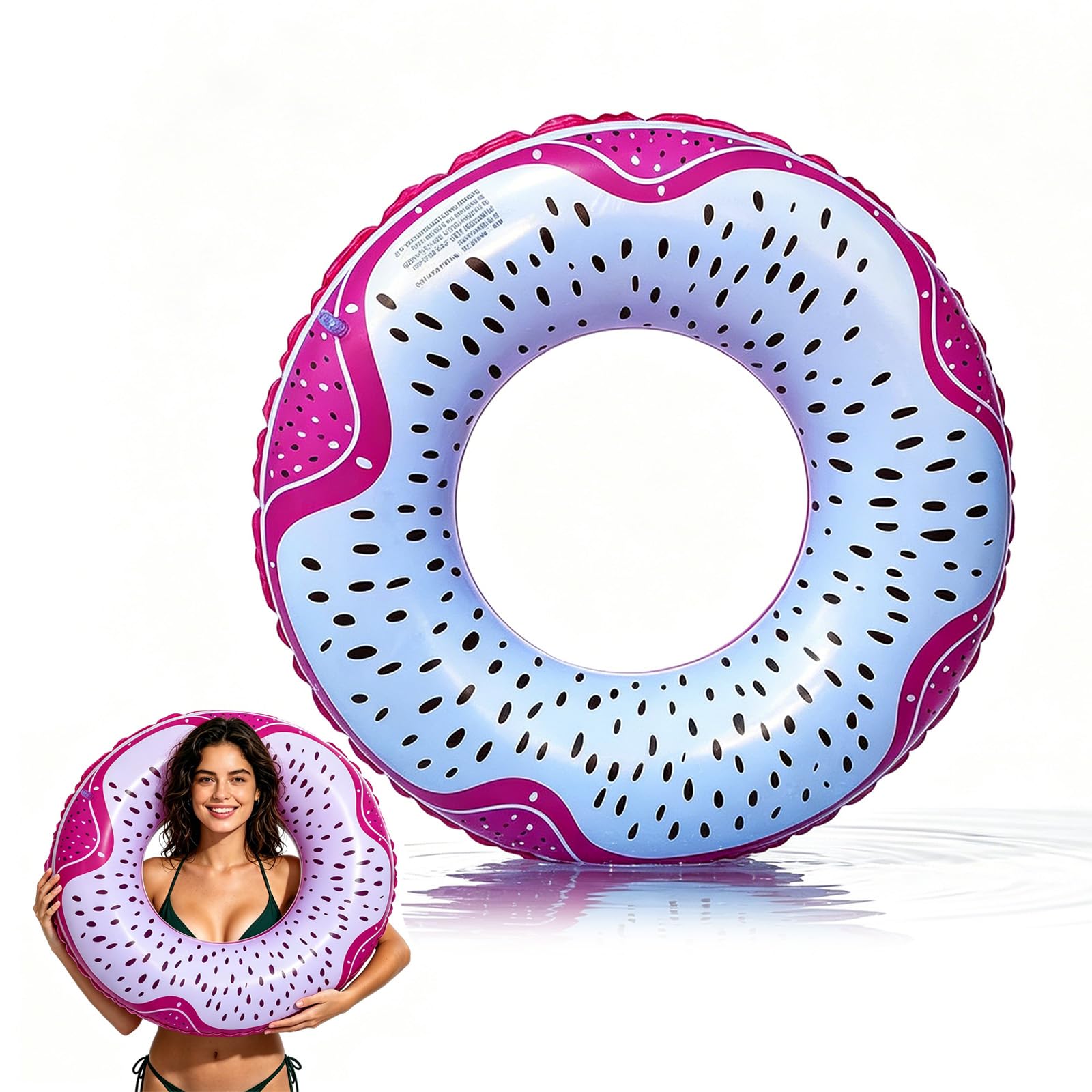 Swimming Ring Inflatable Rubber Rings for Kids Adults, 70/90cm Fruit Inflatable Pool Ring Floaties Swim Rings Water Float (Dragon, 90CM)