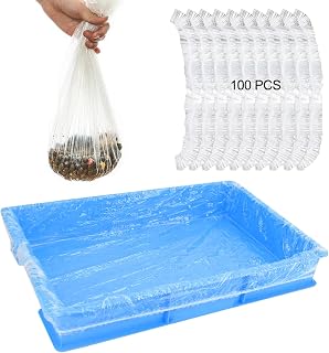 13.8'' x 9.9'' Disposable Guinea Pig Cage Liner, 100 PCS Plastic Rabbit Tray Liner Leak Proof Small Animal Litter Pan Bags Universal Hamster Cage Toilet Film for Bunny Chinchilla Hedgehog Bird