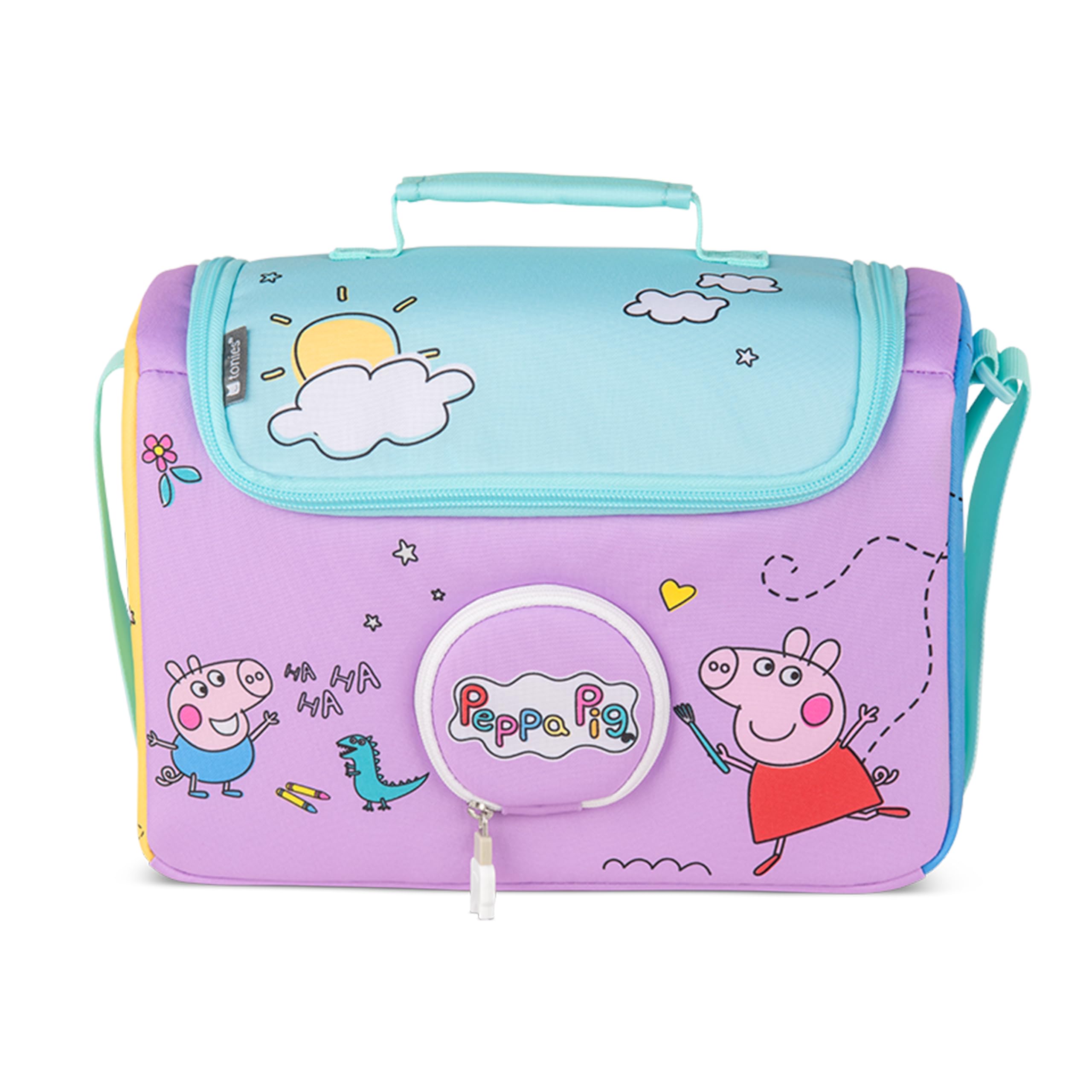 Tonies Listen & Play Bag - Secure Protection for your Toniebox, Headphones, Charging Station, and 6 Characters - Peppa Pig