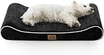 COZY KISS Orthopedic Dog Bed for Large Dogs up to 90 lbs - Removable Washable Cover with Waterproof Lining & Non-Skid Bottom, Cotton-Polyester Blend Boat-Shaped Lounger Mattress, L(45x30x6in), Beige