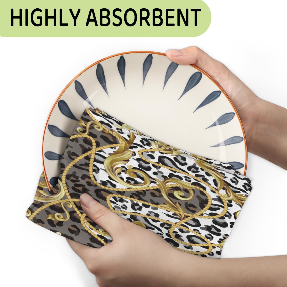 Juego De 4 Toallas De Cocina, Diseño De Leopardo, Suave, Absorbente, Para El Hogar, Cocina, Catering, Restaurante, 45 X 72 Cm
