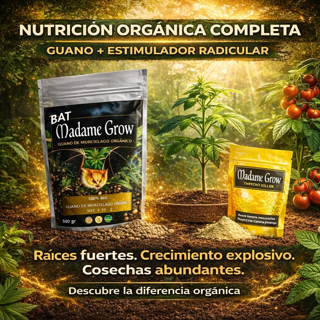 Kit d’Entretien Organique pour Plantes – Guano de Chauve-Souris 500g + Micro-organismes | Fertilisant Naturel pour Substrat, Racines et Vitalité | Jardin, Potager, Intérieur et Extérieur
