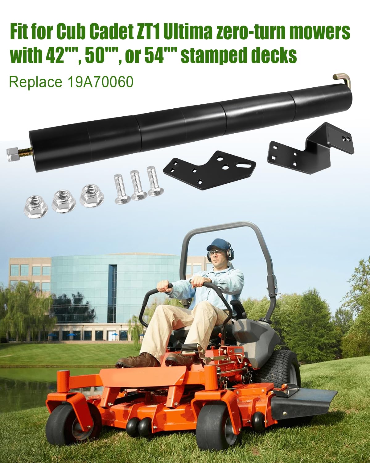 Kit de rayas de césped de repuesto 19A70059 para cortacésped Cub Cadet Troy-Bilt de 50 pulgadas, 54 pulgadas, 60 pulgadas, kit de rodillo de rayas de césped