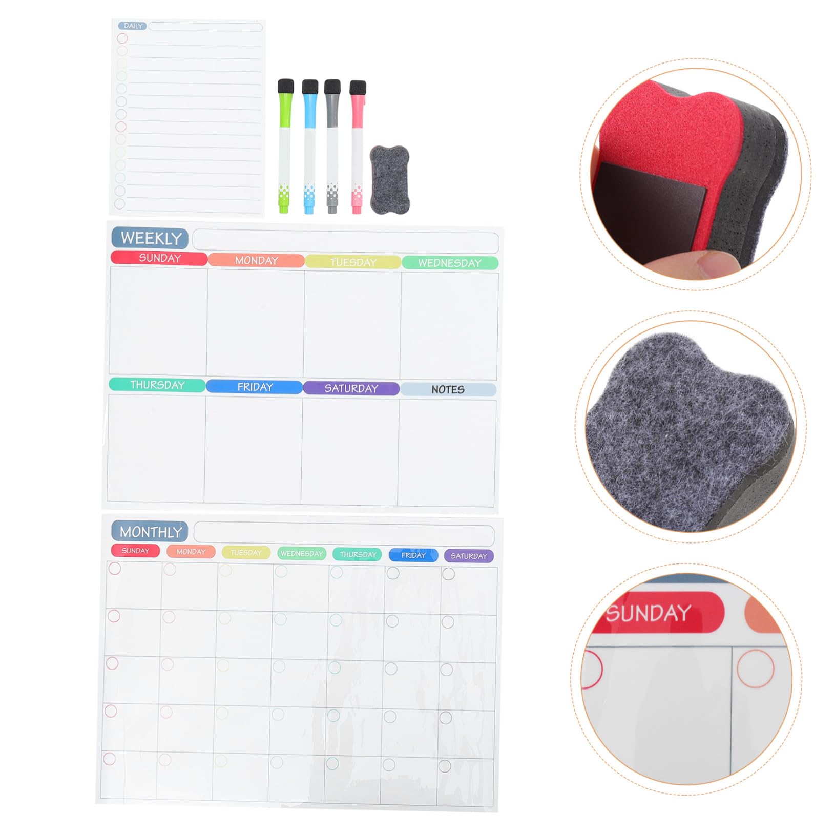 4sätze Magnetisches Planungsboard Abwischbare Kühlschranktafeln Für Wöchentliche Und Monatliche Organisation Monats Und Wochenplaner Marker Und Radierer Für Und Haushalte