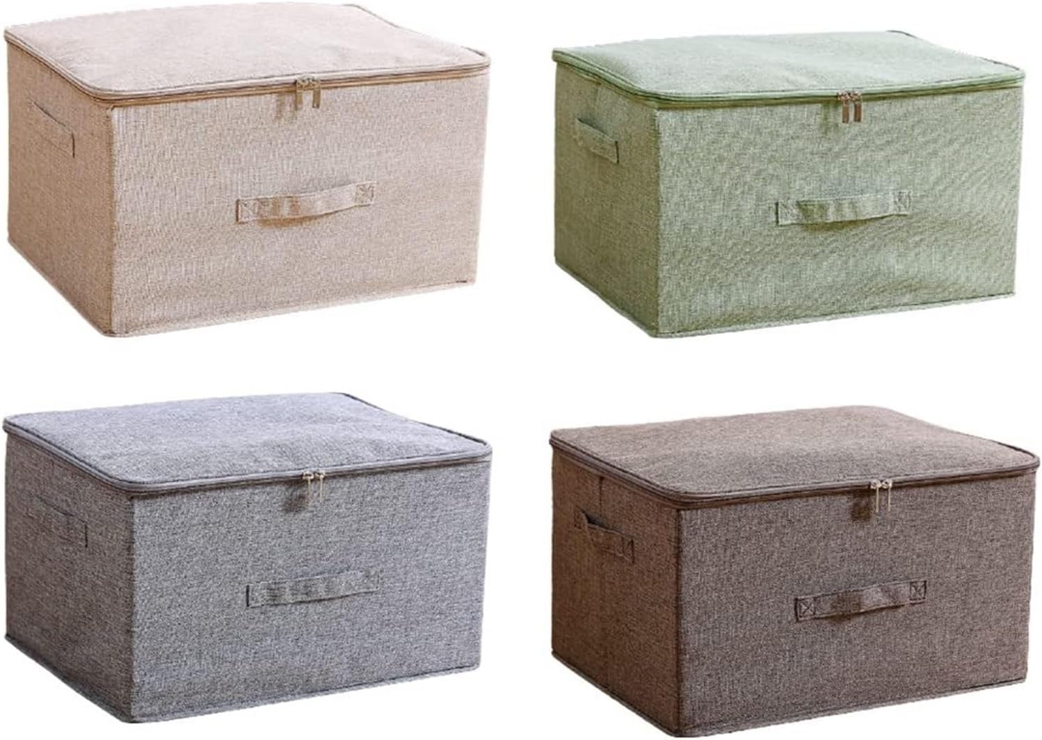 Storage Bins Clothes and Quilt Storage Box, Cotton and Linen Bedding Storage Organizer Storage Container(Beige,38x26x15cm)