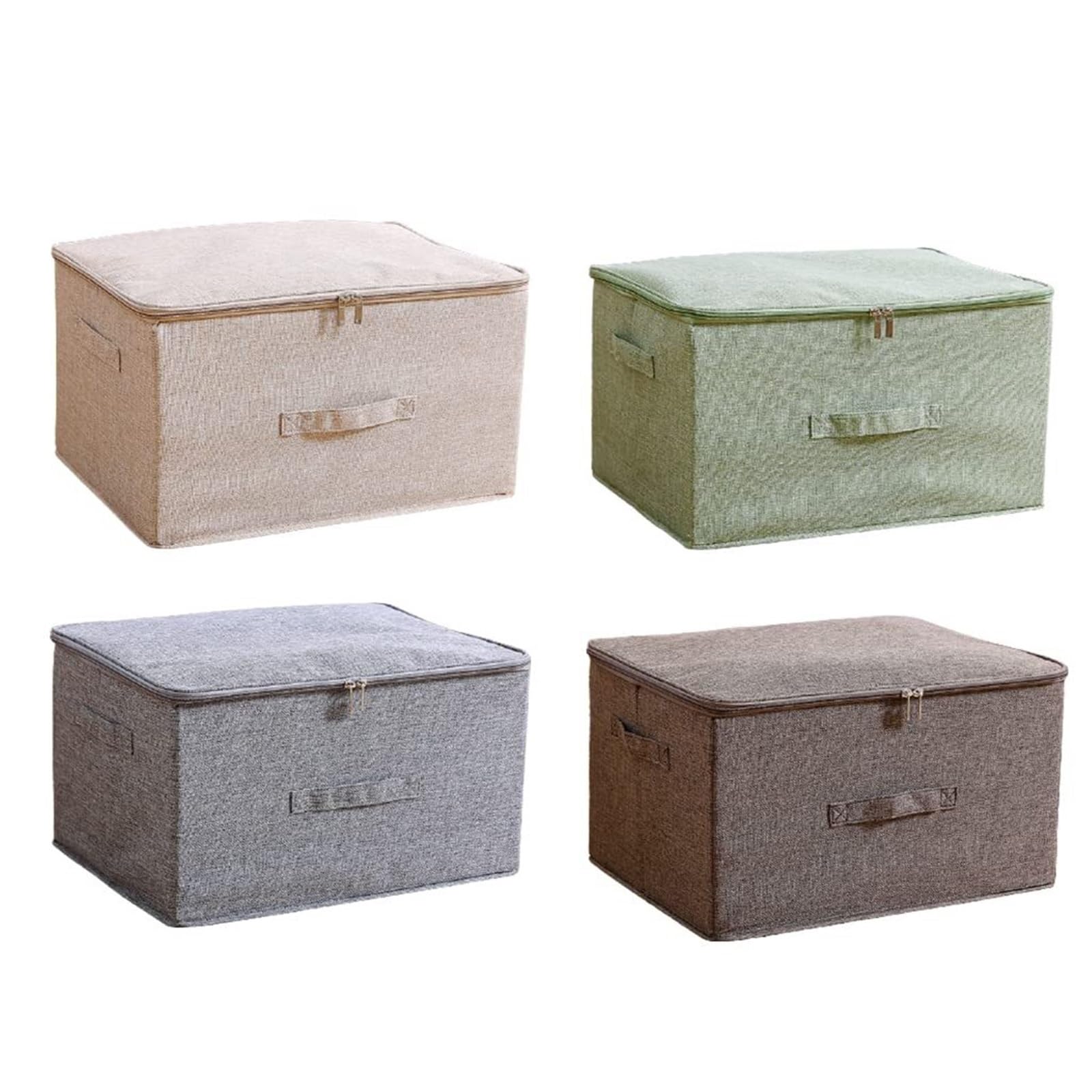 Bolsa de Almacenamiento Caja De Almacenamiento De Ropa Y Edredones, Organizador De Almacenamiento De Ropa De Cama De Algodón Y Lino Bolsa ropa Almacenaje(Beige,50x38x30cm)