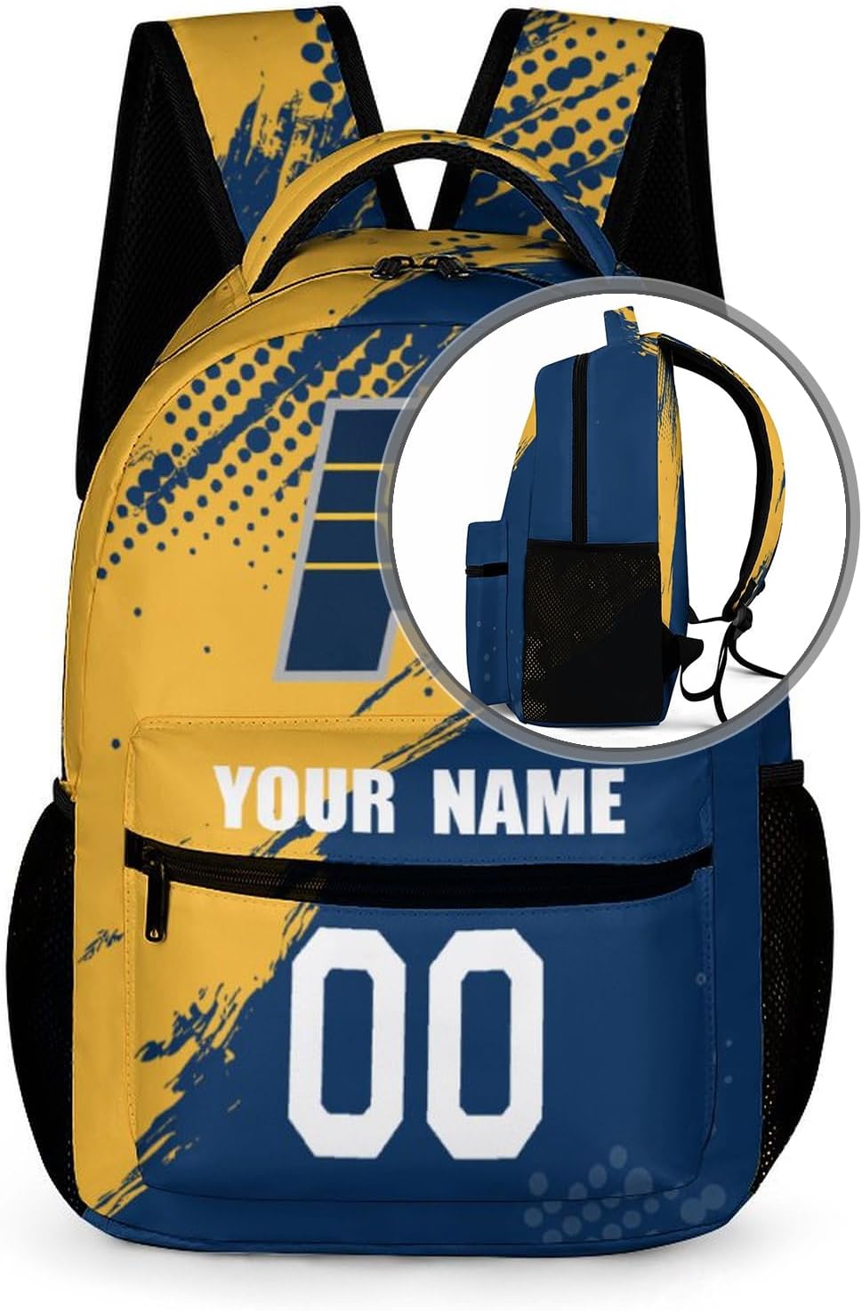 Custom School Backpack High Capacity Student Bag Basketball City Gifts for Kids Backpack Men Women, Add Name & Number