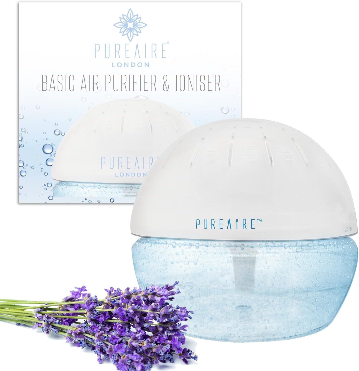 PureAire Air Purifier For Home Bedroom & Office Dust Cleaner Air Filter Aroma Diffuser Ioniser LED Light Water Air Purifier Allergies Cooking Smoke Smell Removal Pet Odour Dust Collector Hayfever