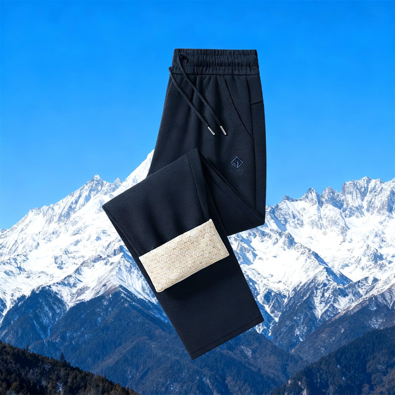 Pantalones Hombre Pitillo Chandal,Pantalones Deportivos De Invierno para Hombre CáLidos E Informales con Rodilleras Y CalefaccióN