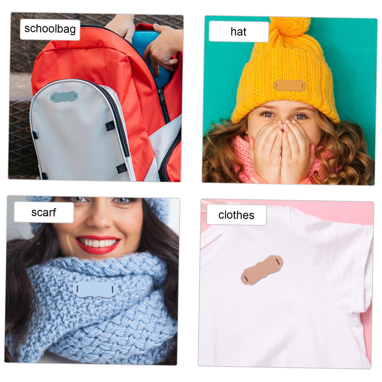 Abaodam 300pezzi Etichette Pu Goffrate Per Fai Da Te Accessori Per Cucito Decorazione Per Abbigliamento Borse Scarpe e Cappelli Di Etichette Artigianali