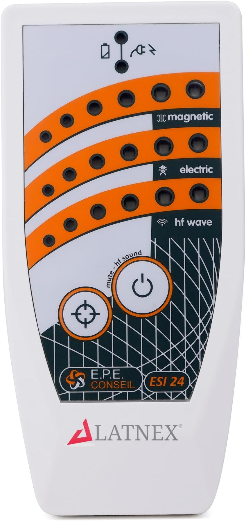 EMF Detector ESI 24, 3 in 1 EMF Meter, Electromagnetic RF/HF, Low-frequency (LF) Electrical and Magnetic Fields Electrosmog Reader, with Effortless LED Color Display Radiation Indicator