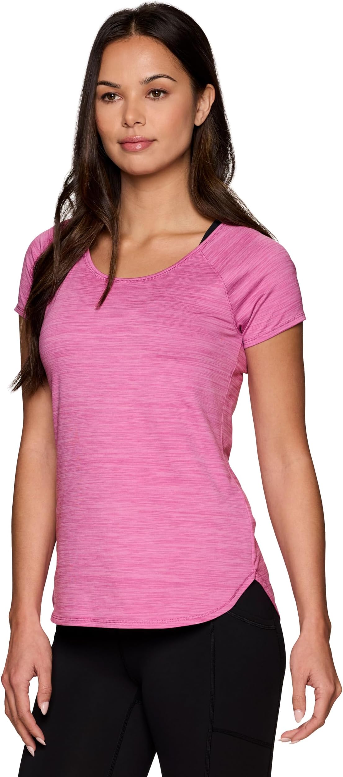 RBXActive Women's Athletic Quick Dry Space Dye Short Sleeve Yoga T-Shirt