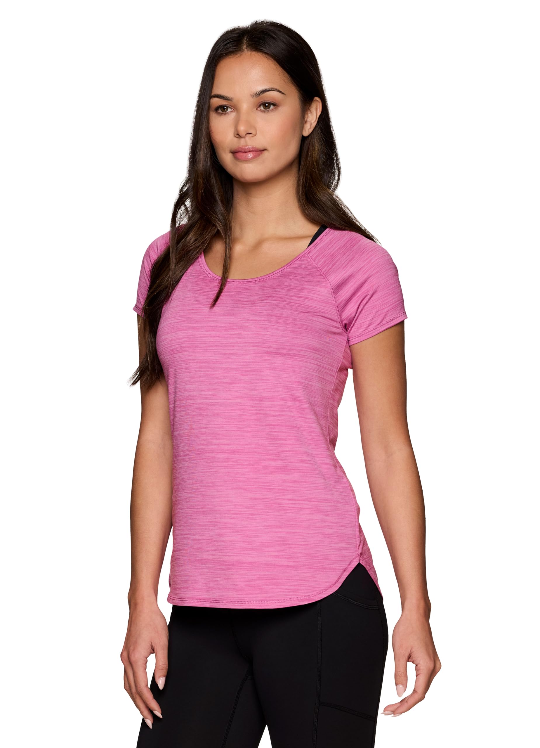 RBXActive Women's Athletic Quick Dry Space Dye Short Sleeve Yoga T-Shirt