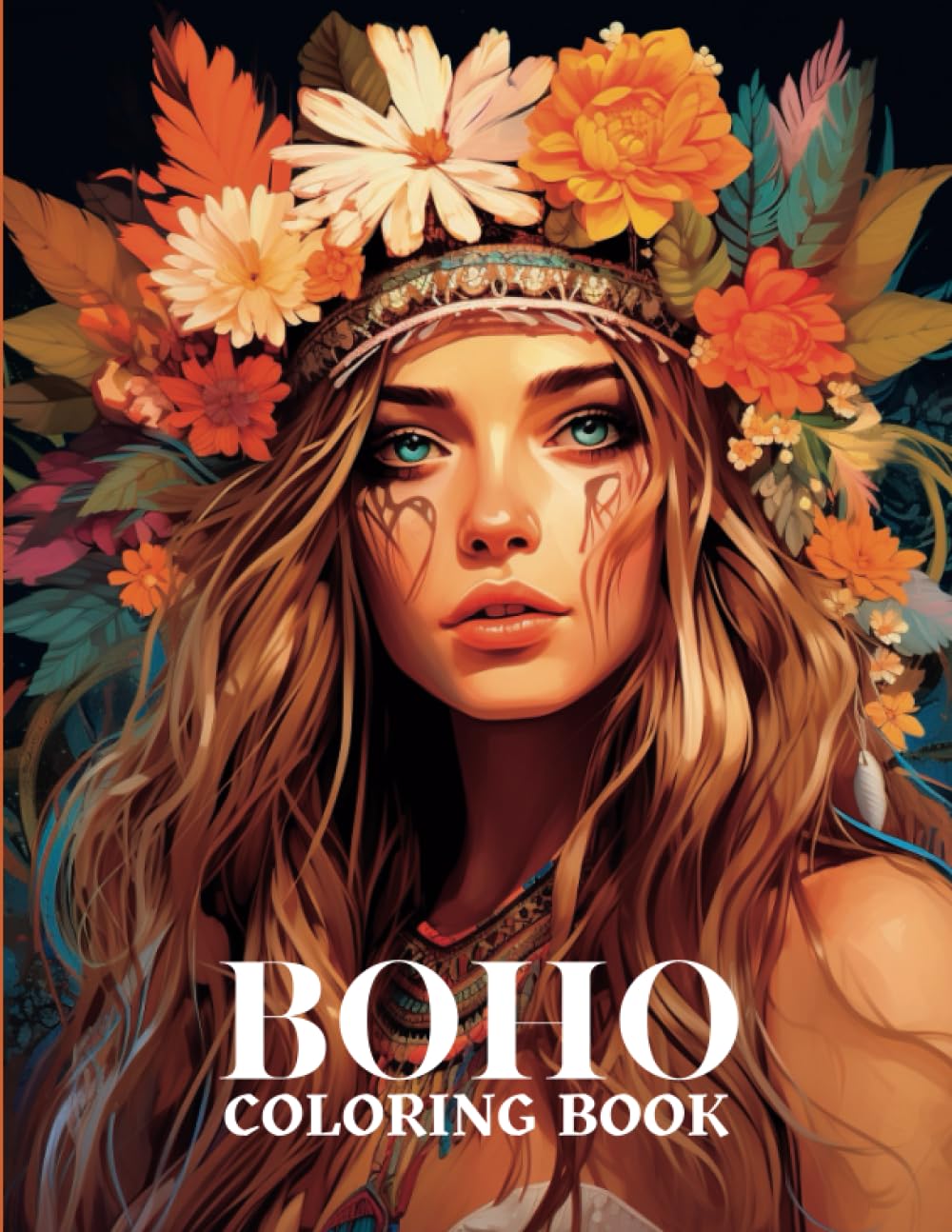 Boho Coloring Book for Adults:: Beautiful Portraits of Women for Relaxation and Stress Release