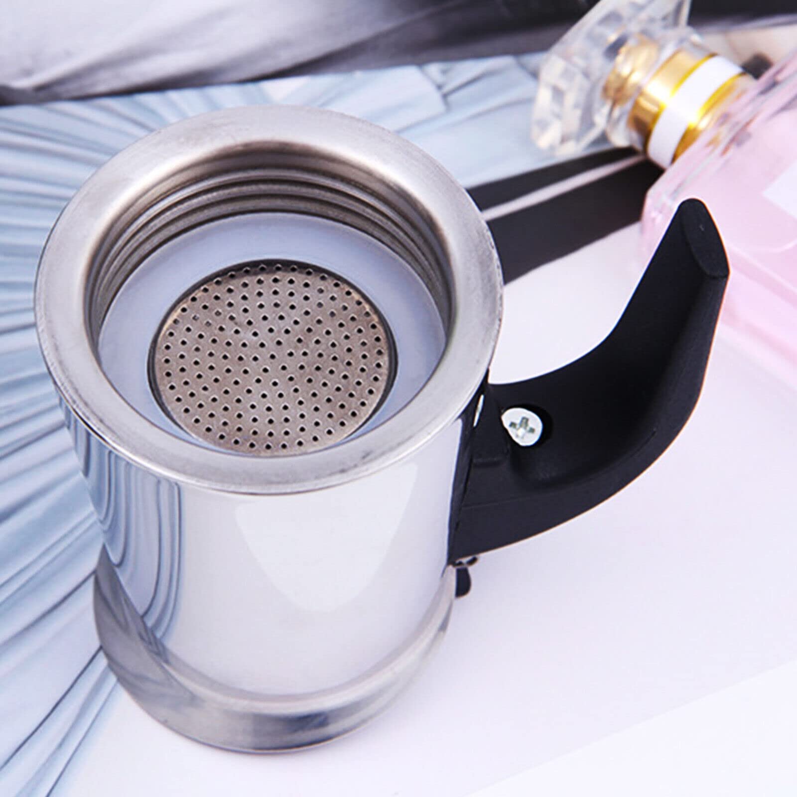 Máquina de café espresso, 6 tazas, cafetera eléctrica, acero inoxidable, 300 ml, olla de moca para los amantes del café