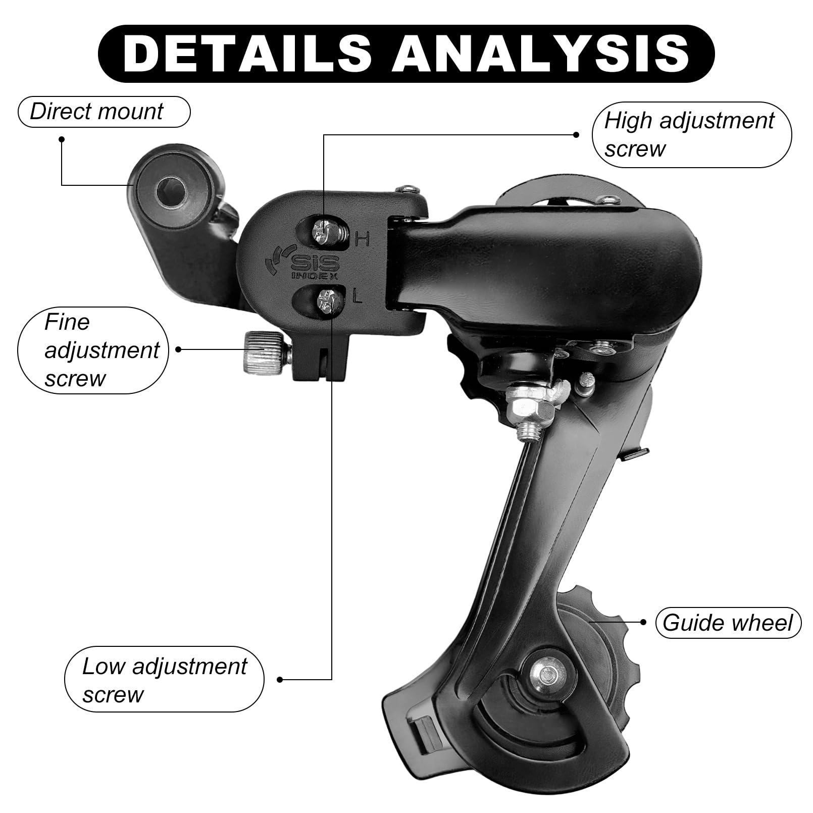 Dérailleur Arrière Shimano RD-TZ31 - 5/6/7 Vitesses, Noir, Neuf (sans Boîte)