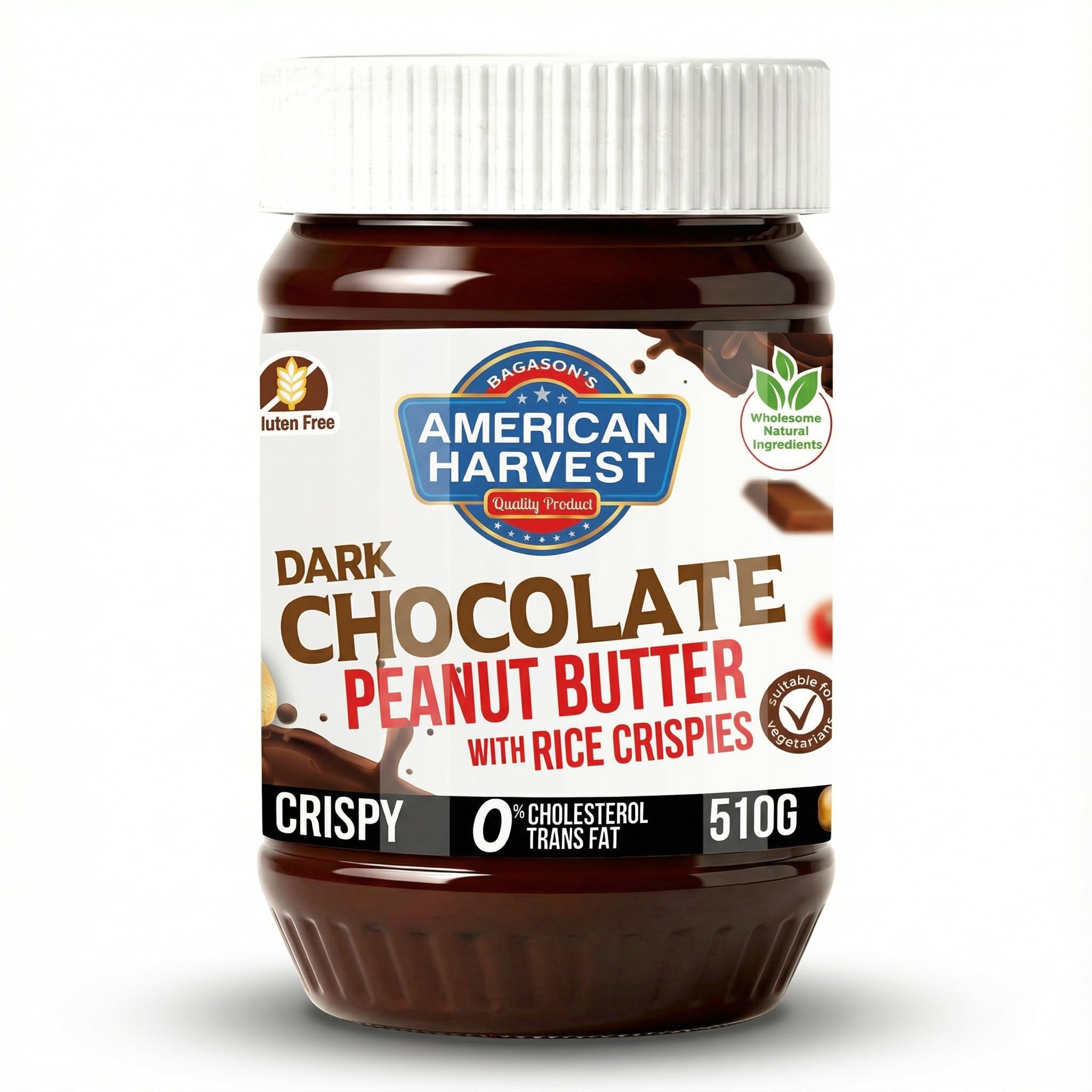 Dark Chocolate Peanut Butter - with Rice Crispies 510g