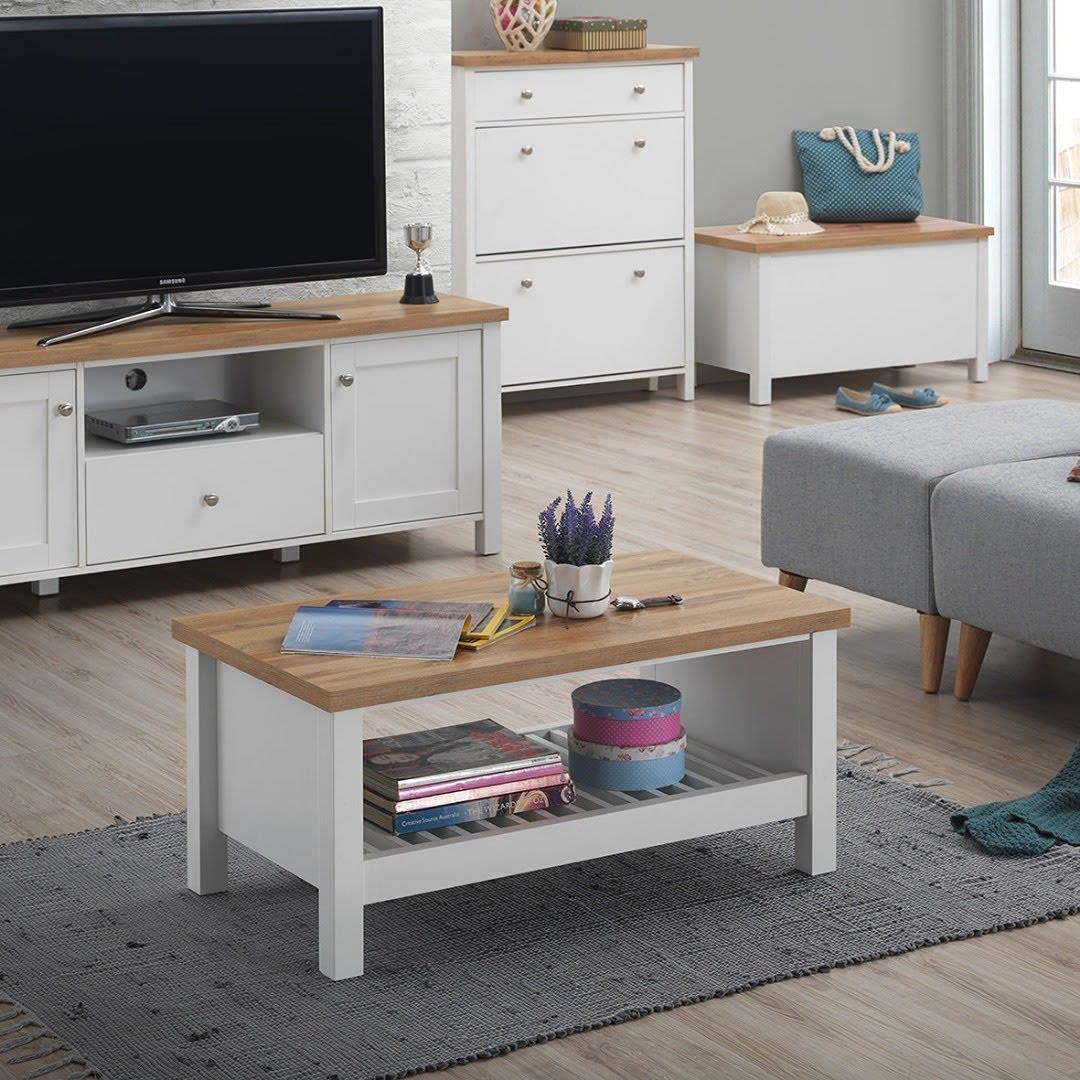 Rackhams White Astbury Coffee Table Living Room Open Storage Furniture