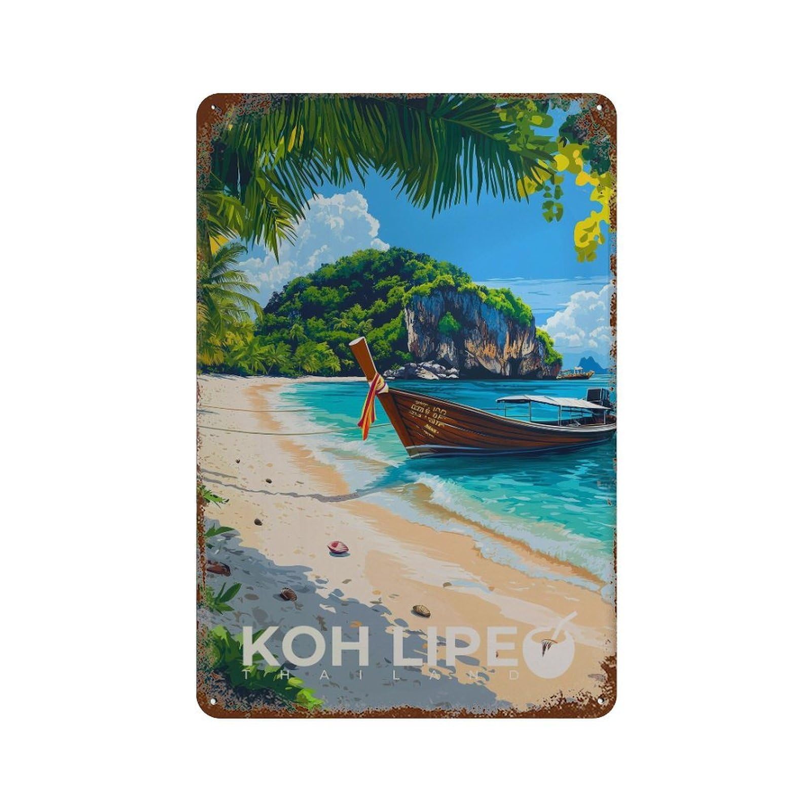 xiaoxiaoshen Koh Lipe Travel Thailand South East Asia Decor Wall Decor Art Metal Tin Poster Modern Home Decor Art Home Bar Shop Decorations Vintage Sign 30x20cm