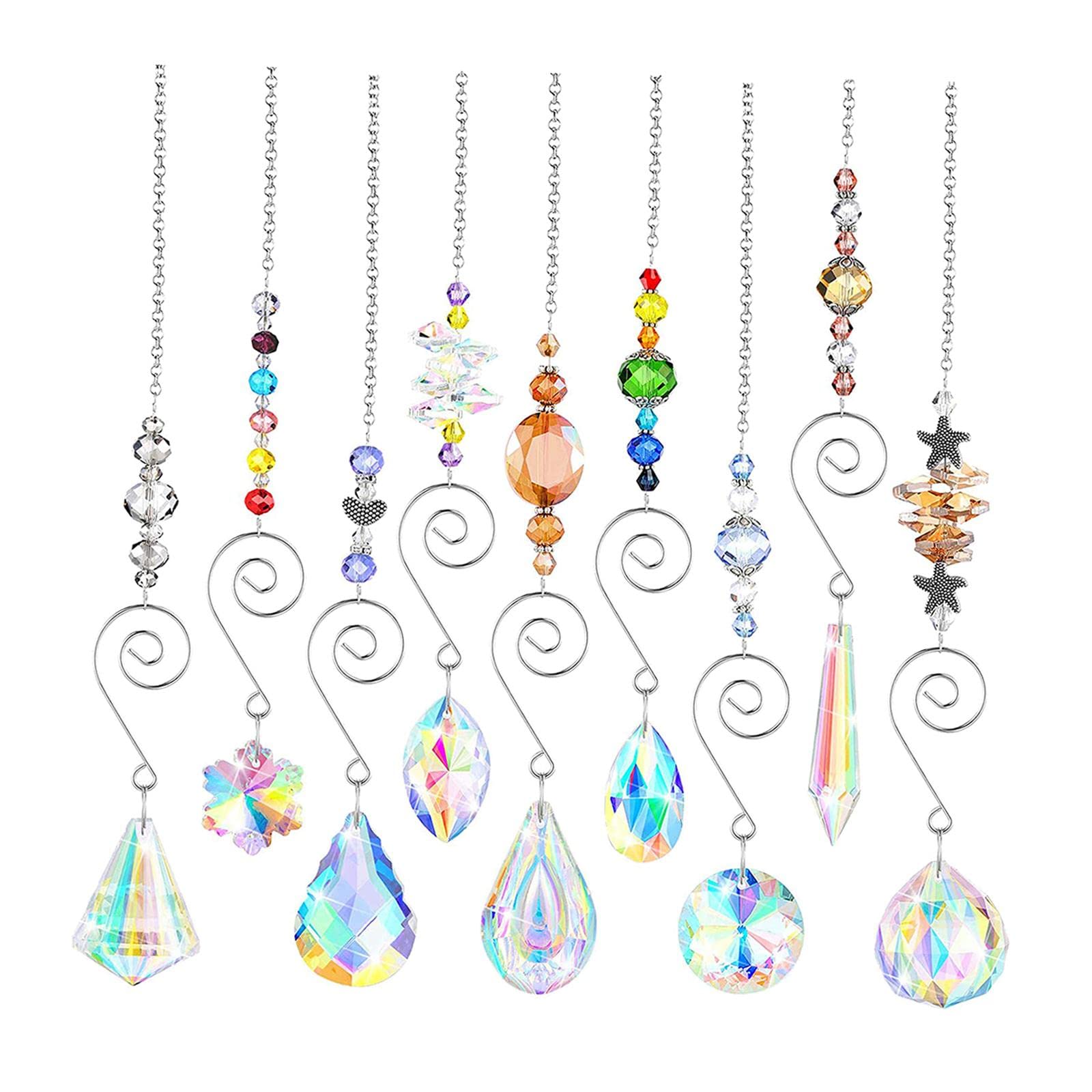 9 Pieces Crystals Sun Catcher Windows Suncatcher for Garden Christmas Wall-image-24