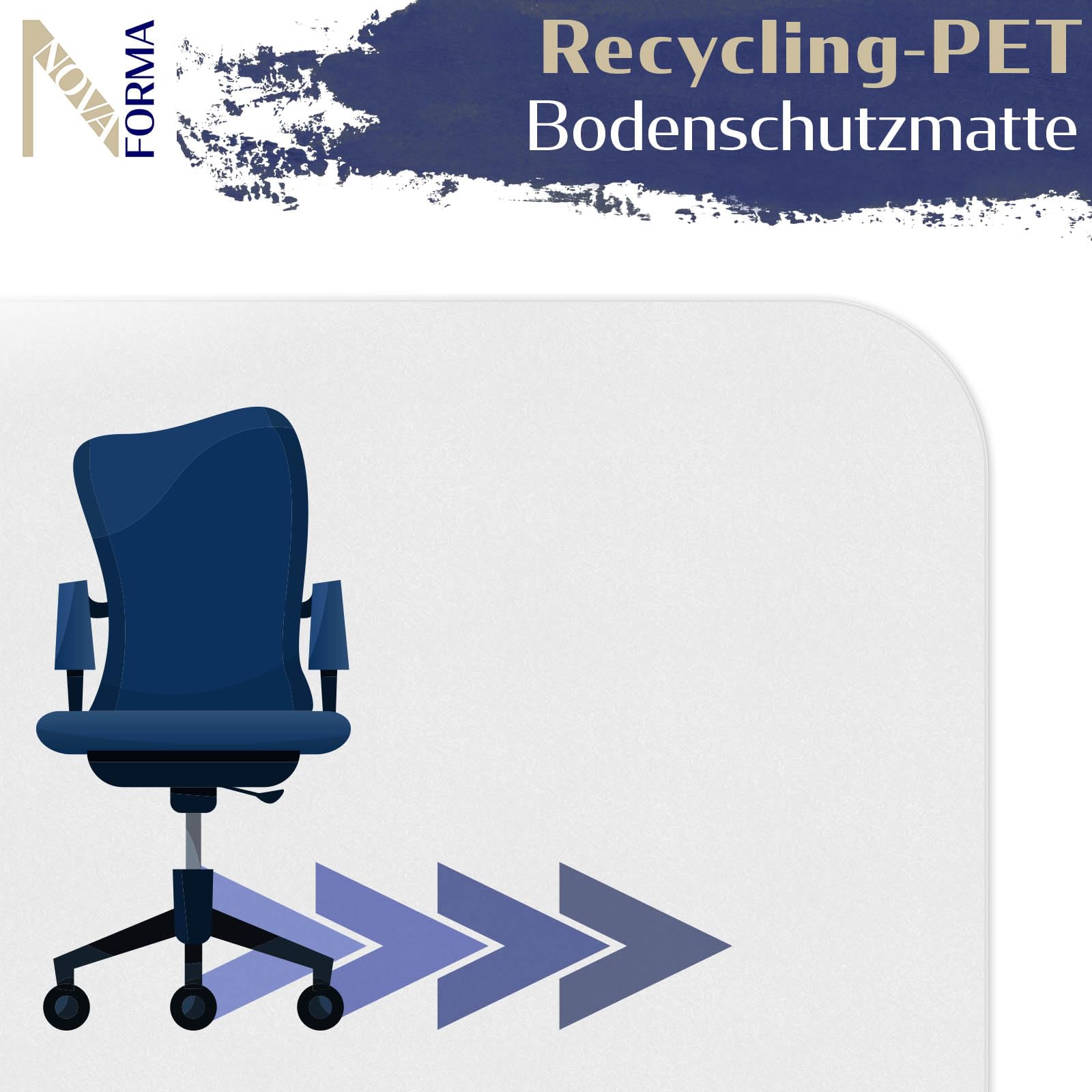 Bodenschutzmatte aus PET für Hartböden - transparent 90x120 cm | Schutzmatte - 100% recyclebar - nachhaltige Bürostuhlmatte - vielseitige Unterlage als Bodenschutz für Büro und Zuhause