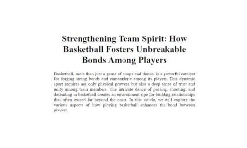 Strengthening Team Spirit: How Basketball Fosters Unbreakable Bonds Among Players – vue 4