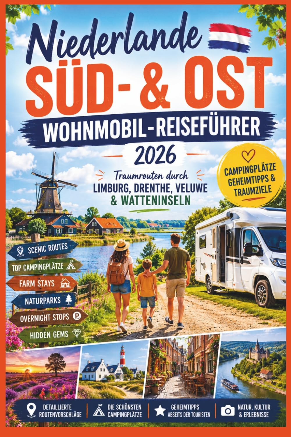 Niederlande Süd & Ost Wohnmobil-Reiseführer 2026: Traumrouten durch Limburg, Drenthe, Veluwe & Watteninseln, Campingplätze & Geheimtipps
