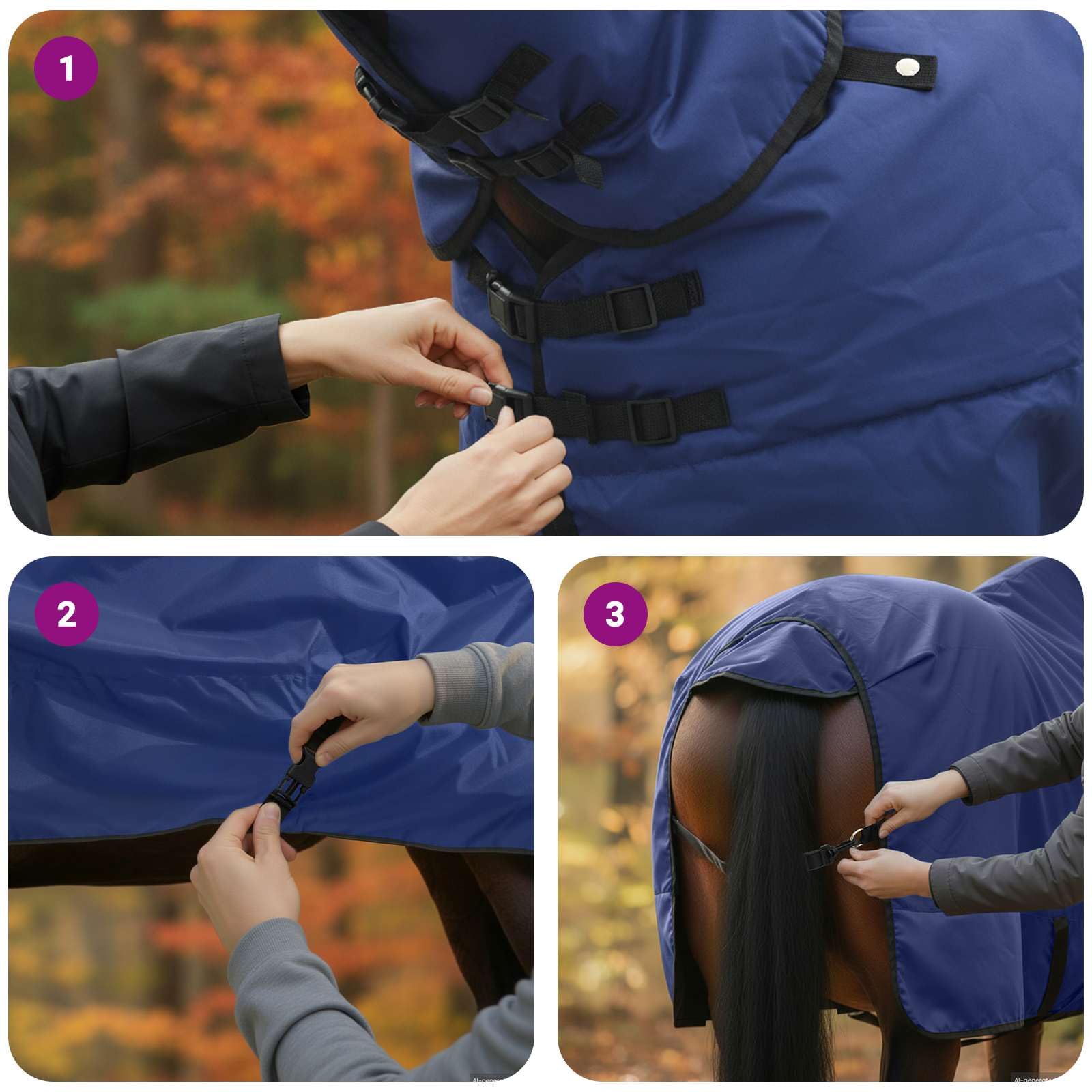 Manta para caballo, color verde oscuro, negro, poliéster, impermeable, resistente al viento, transpirable, con solapa de cola para establo, pasto, exterior, transición, equitación, protección