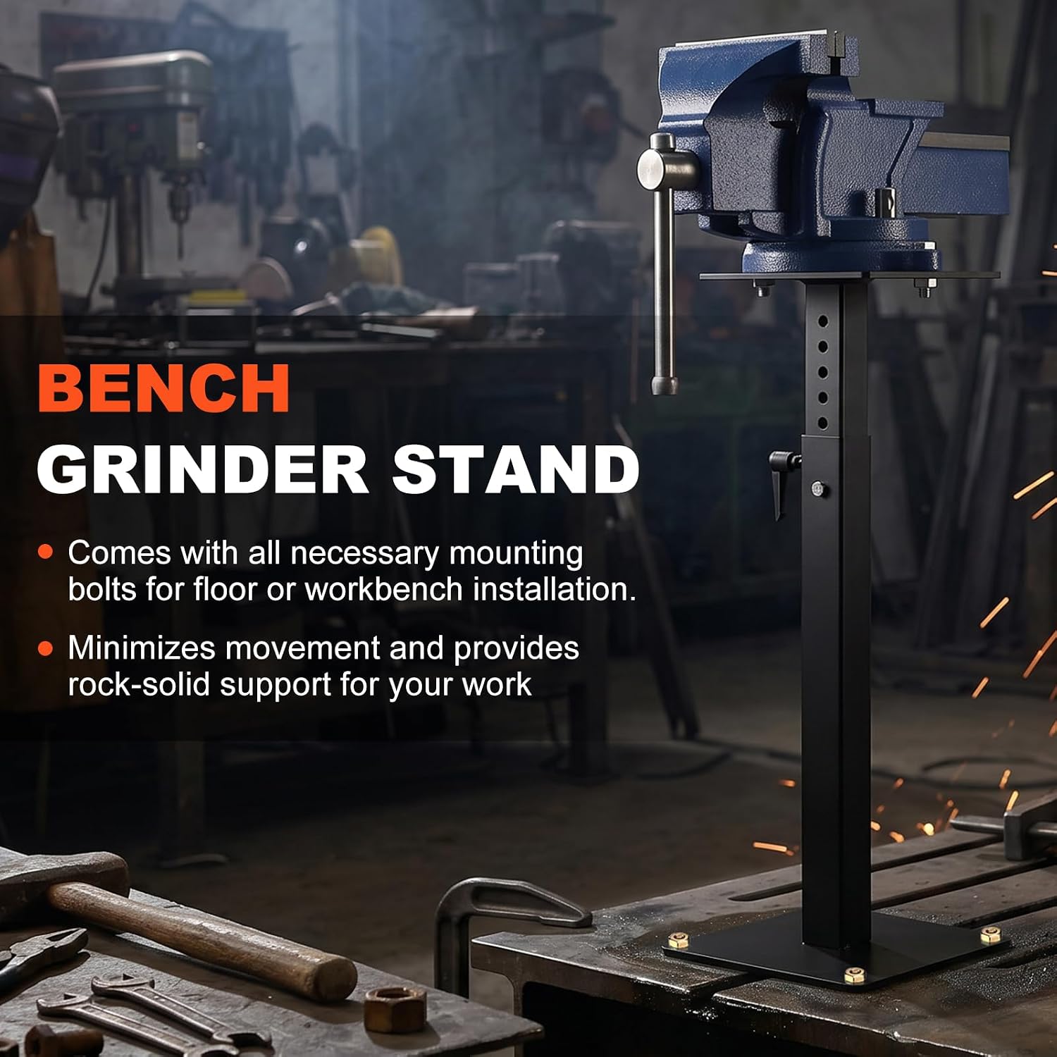 SPARKWHIZ Bench Grinder Stand Heavy-Duty, Adjustment Bench Grinder Mount
