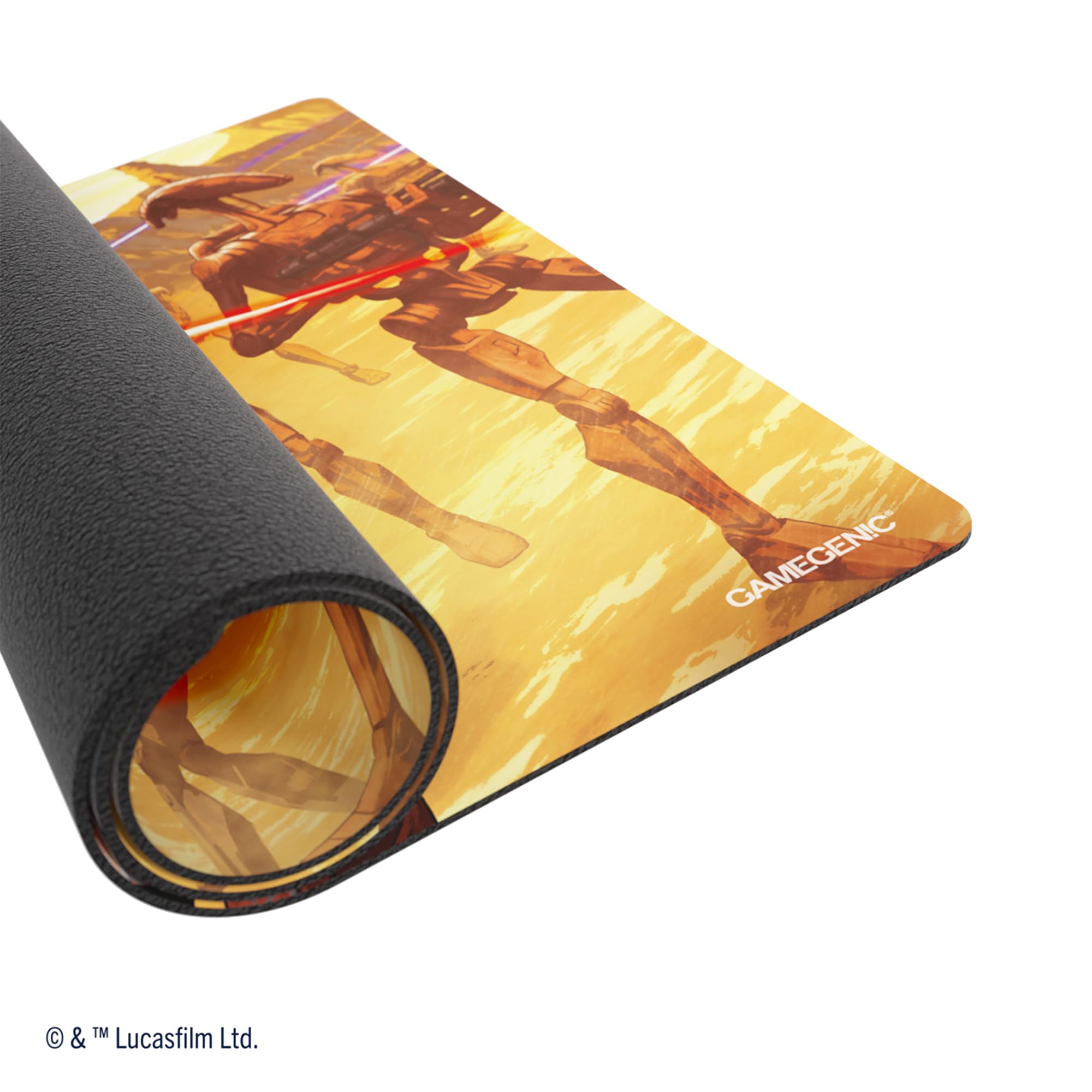 Star Wars Unlimited Battle Droids PRIME GAME MAT - oficjalnie licencjonowany druk w pełnym kolorze, Playmat, Slip-Resistant 24" by 14" Rubber Mat, kompatybilny z TCG i LCGs, Made by Gamegenic